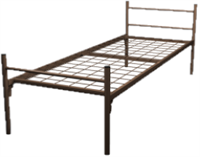 Кровать металлическая одноярусная для рабочих 70x190 артикул А1-70